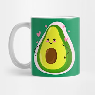 Cute Avocado Cartoon Drawing Mug